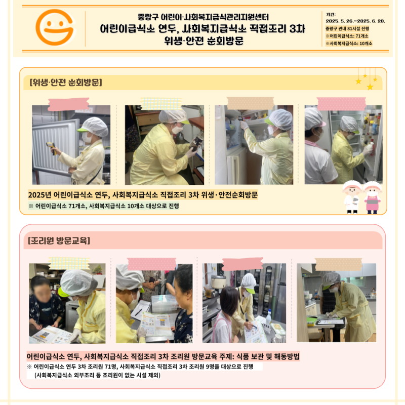 2025년 3차 위생 순회방문 및 조리원 방문교육