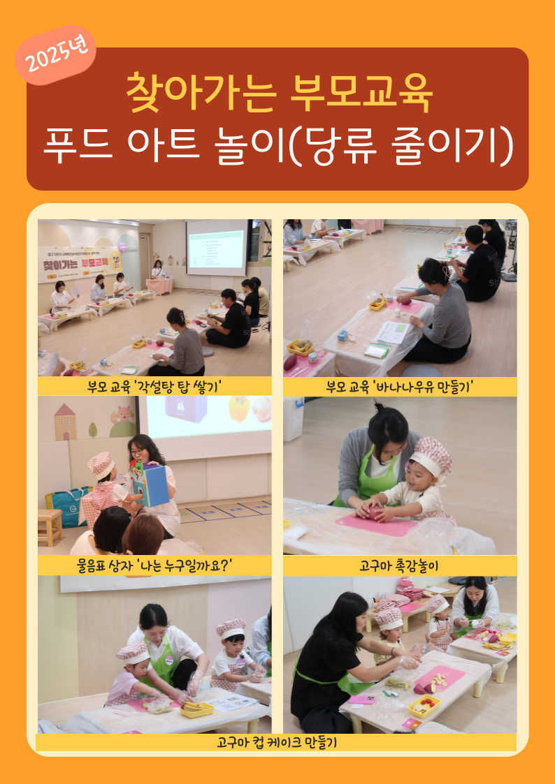 2025년 찾아가는 부모교육 '푸드아트놀이(당류줄이기)'
