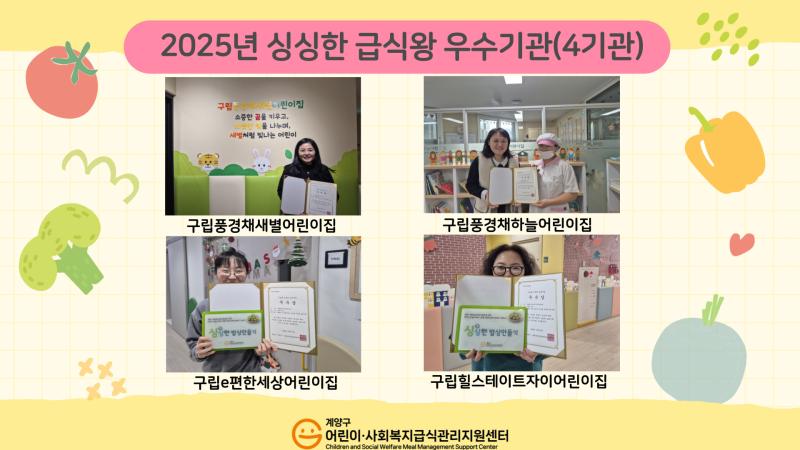 2025년 싱싱한 밥상 만들기 나트륨 저감화 사업 우수 기관