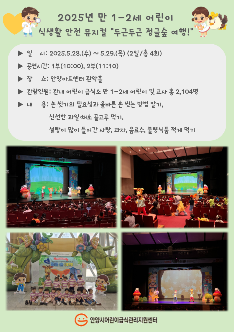 2025년 만 1-2세 어린이 식생활 안전 뮤지컬 "두근두근 정글숲 여행!"