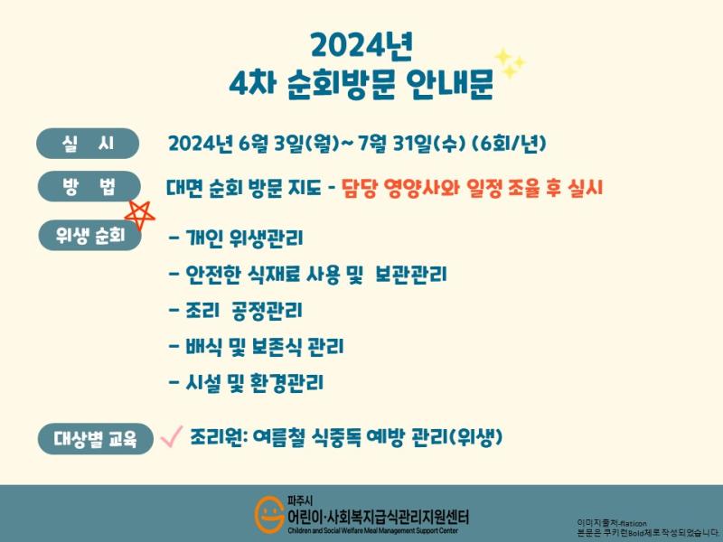 (어린이집,유치원)2024년 4차 순회방문 안내(6회/년)