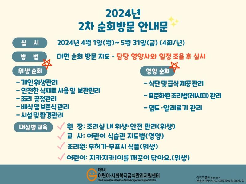 (어린이집,유치원)2024년 2차 순회방문 안내(4회/년)