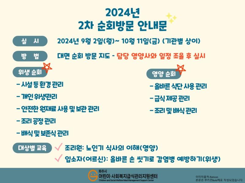 (사회복지급식소) 2024년 2차 순회방문 안내