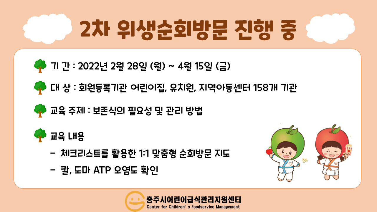 2022년 2차 위생순회방문 진행 중