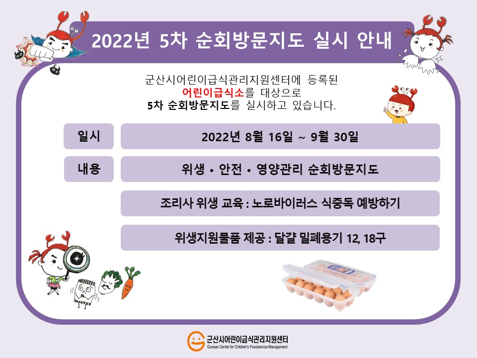 2022년 5차 순회방문지도 실시 안내(어린이급식소)