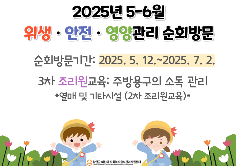 2025년 어린이급식소 - 3차위생안전ㆍ1차영양관리 순회방문 