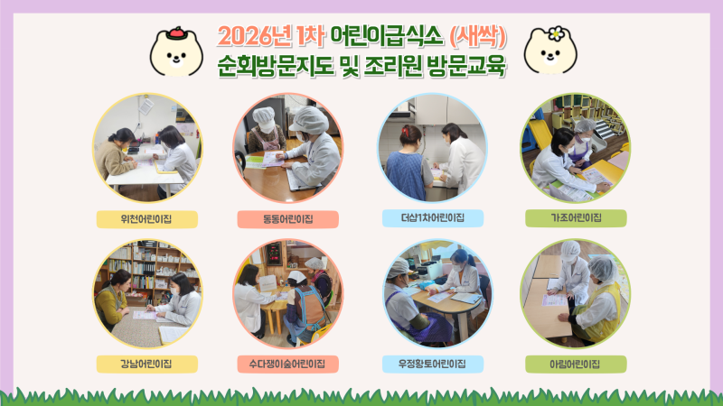 2026년 어린이급식소 1회차 순회방문 및 조리원 방문교육