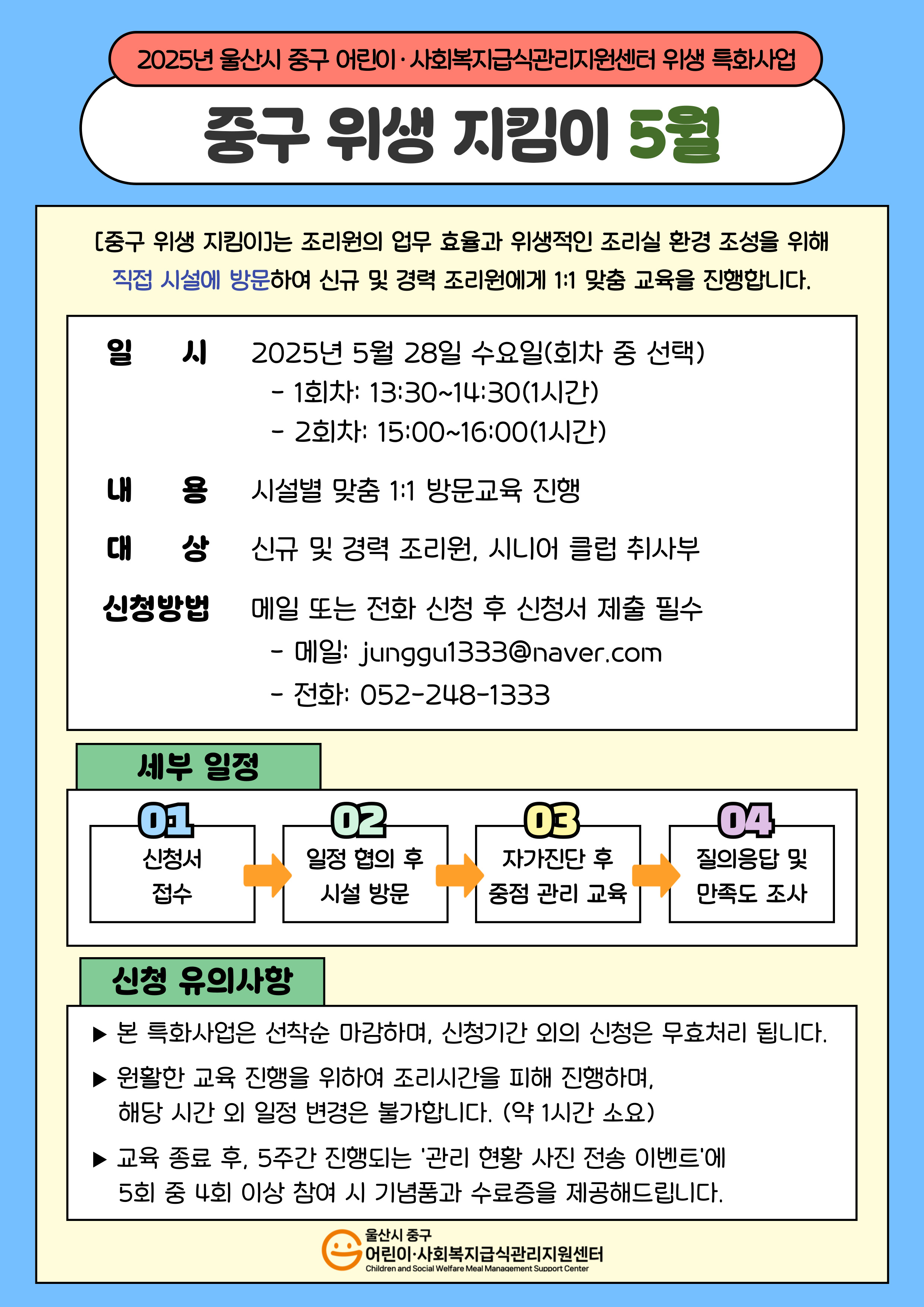 2025년 위생 특화사업 「중구 위생 지킴이」 4월 신청